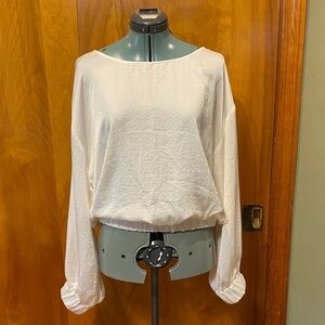Ann Taylor Cream Blouse with Long Sleeves